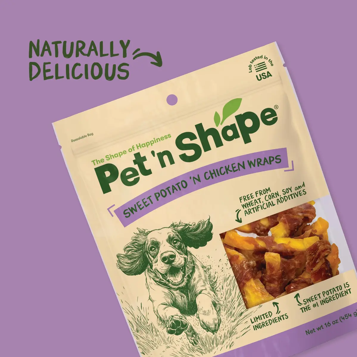 Pet 'n Shape Sweet Potato Chews Jerky Dog Treats 16 Fl Oz (Pack of 3) | All-Natural Chicken & Sweet Potato - view 4