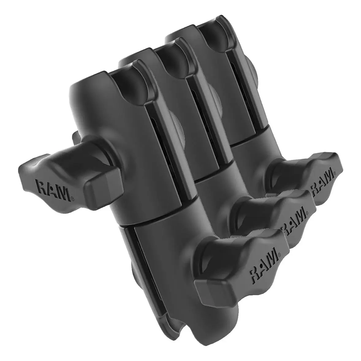 RAM Mounts Swivel Double Socket Arm, B Size 1" Ball | 360° Adjustability, Pack of 3, High Strength Composite, Black - main product image