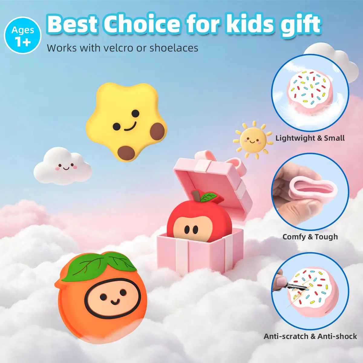 BIQIRE 4-Pack AirTag Holder for Shoes, Cute Waterproof Silicone Case | Hidden Air Tag Tracker for Kids - view 6