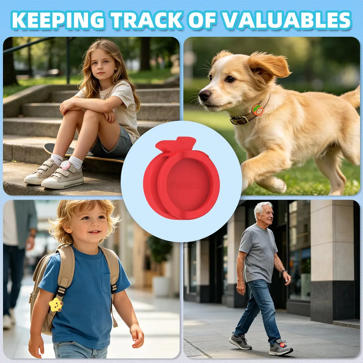 BIQIRE 4-Pack AirTag Holder for Shoes, Cute Waterproof Silicone Case | Hidden Air Tag Tracker for Kids - view 8