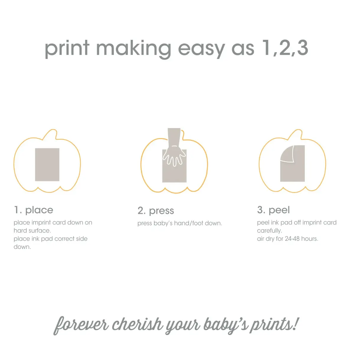 Pearhead Pumpkin Clean-Touch Ink Pad Set with 2 Impression Cards | Baby's First Halloween Keepsake - view 3