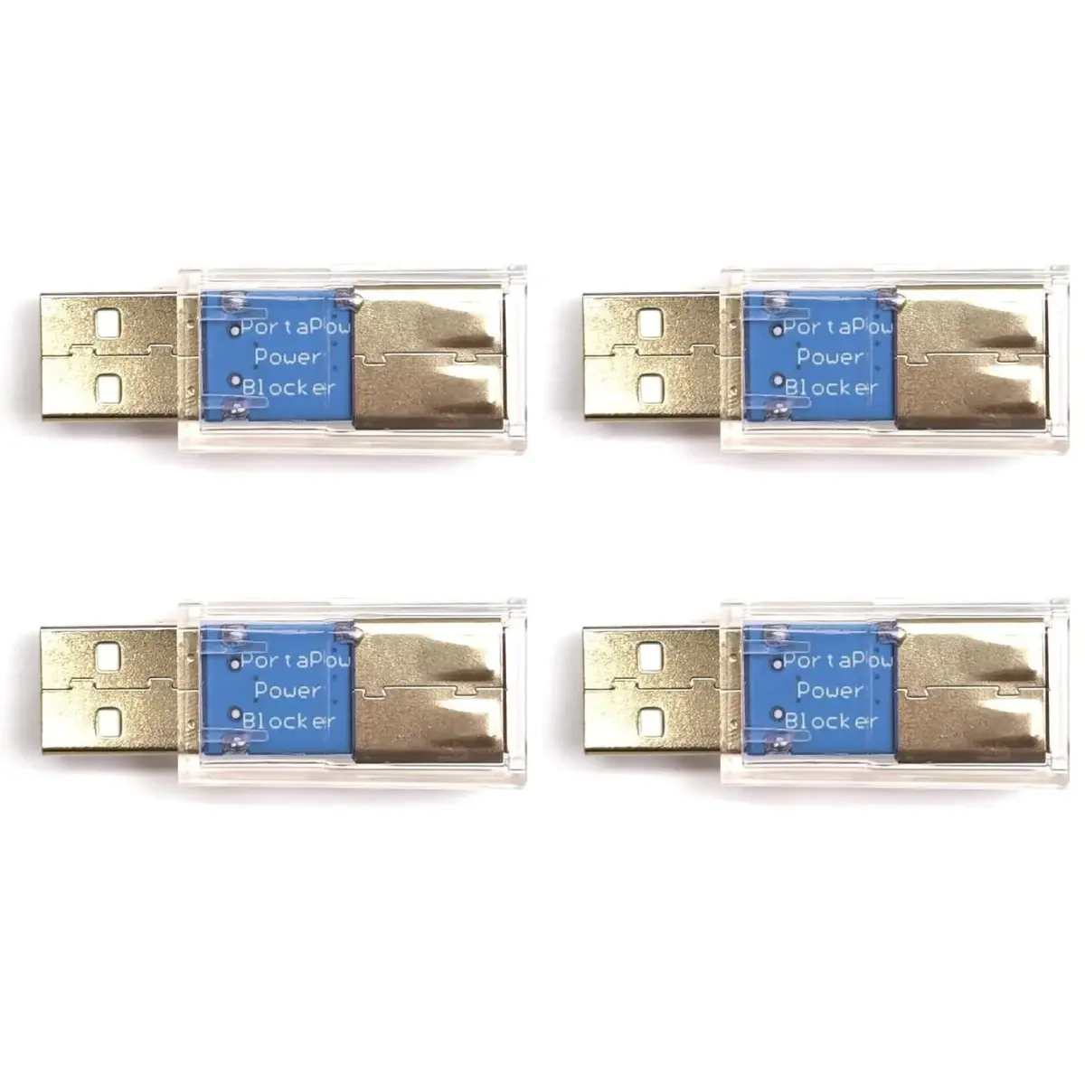 PortaPow USB Power Blocker Twin Pack - Stops Charging, Allows Data (Black) - main product image