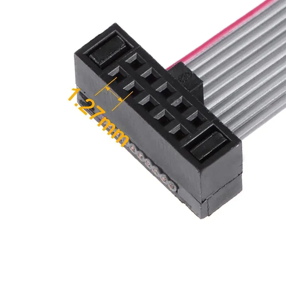 Treedix 1.27mm Pitch IDC Ribbon Cable 200mm (7.87 in) Female to Female, Pack of 2 | JTAG/ISP Connecting SWD Cable - view 4