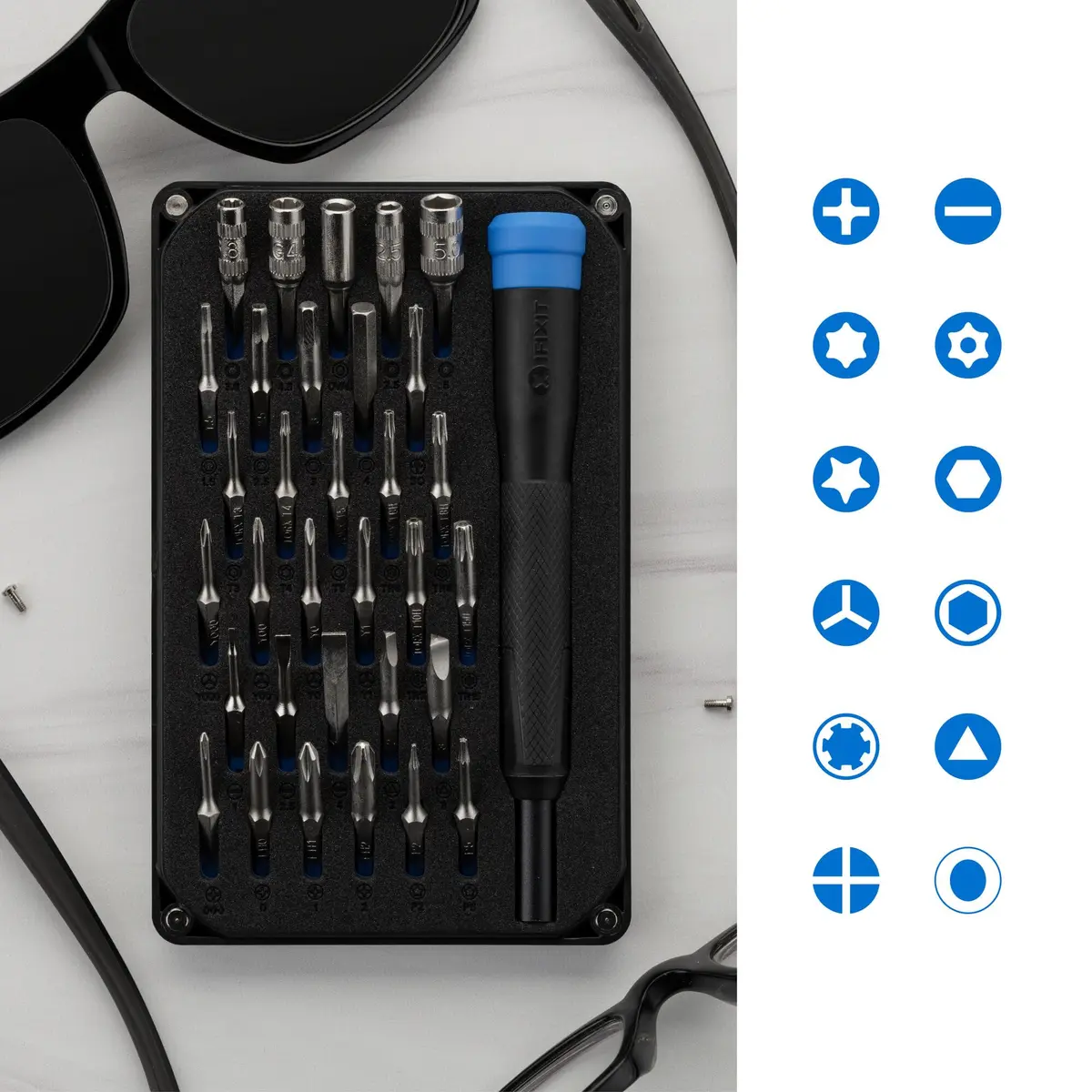 iFixit Moray Driver Kit - 32 Precision Bits for Electronics | Compact, Portable, USA Quality - view 3