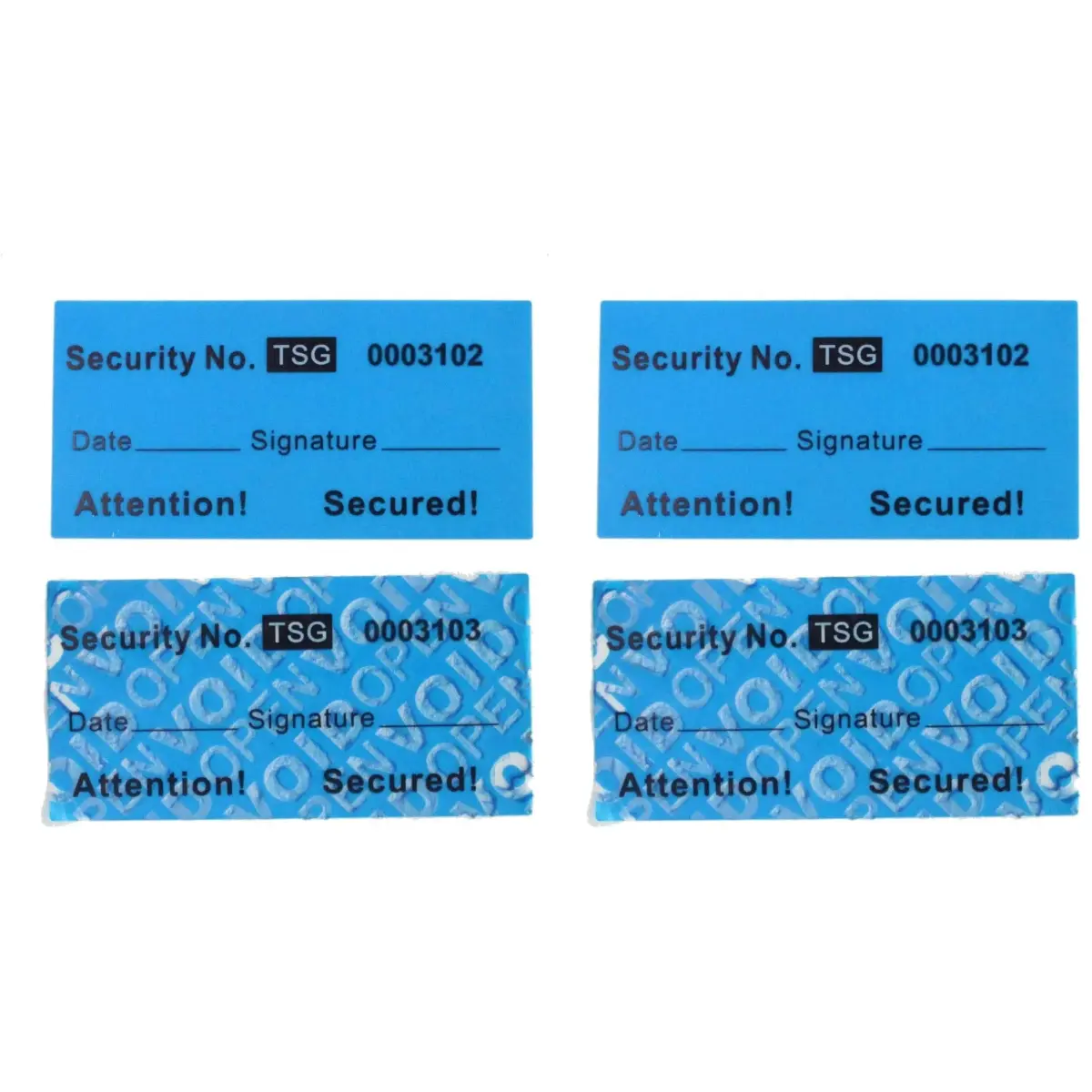 TamperSeals Group Blue Non-Transfer Tamper Evident Security Warranty Void Labels 200 Labels (1"x2" Each) - main product image