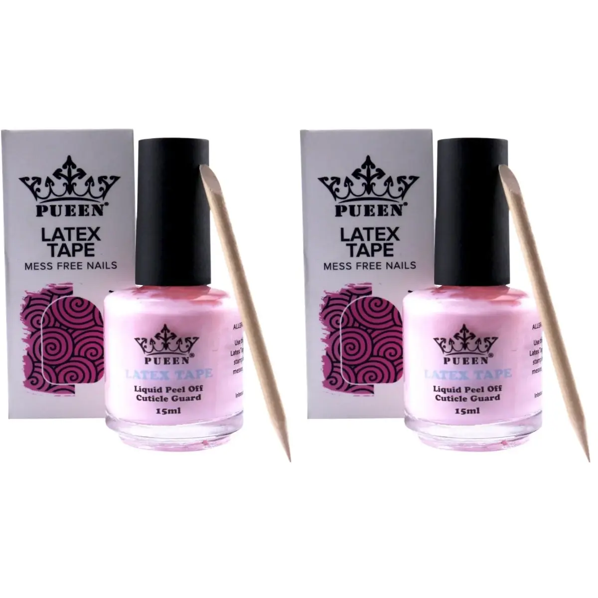 PUEEN Latex Tape Peel Off Cuticle Guard Skin Barrier Protector Liquid Tape 30ml (2 Pack) | Protects Skin from Nail Art Messes - main product image