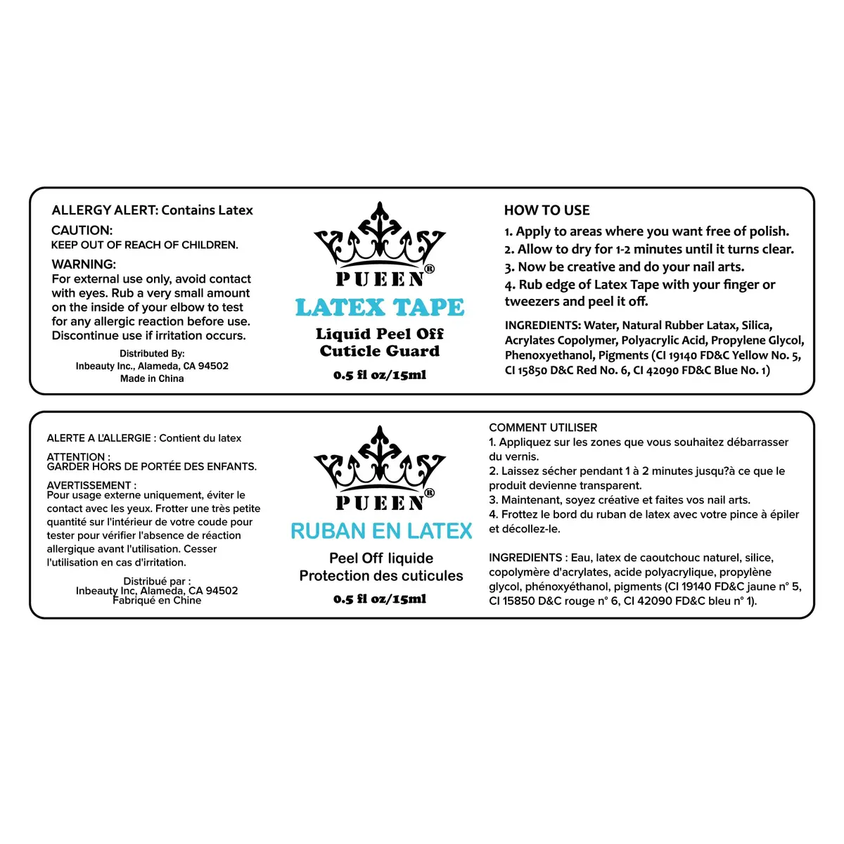 PUEEN Latex Tape Peel Off Cuticle Guard Skin Barrier Protector Liquid Tape 30ml (2 Pack) | Protects Skin from Nail Art Messes - view 5
