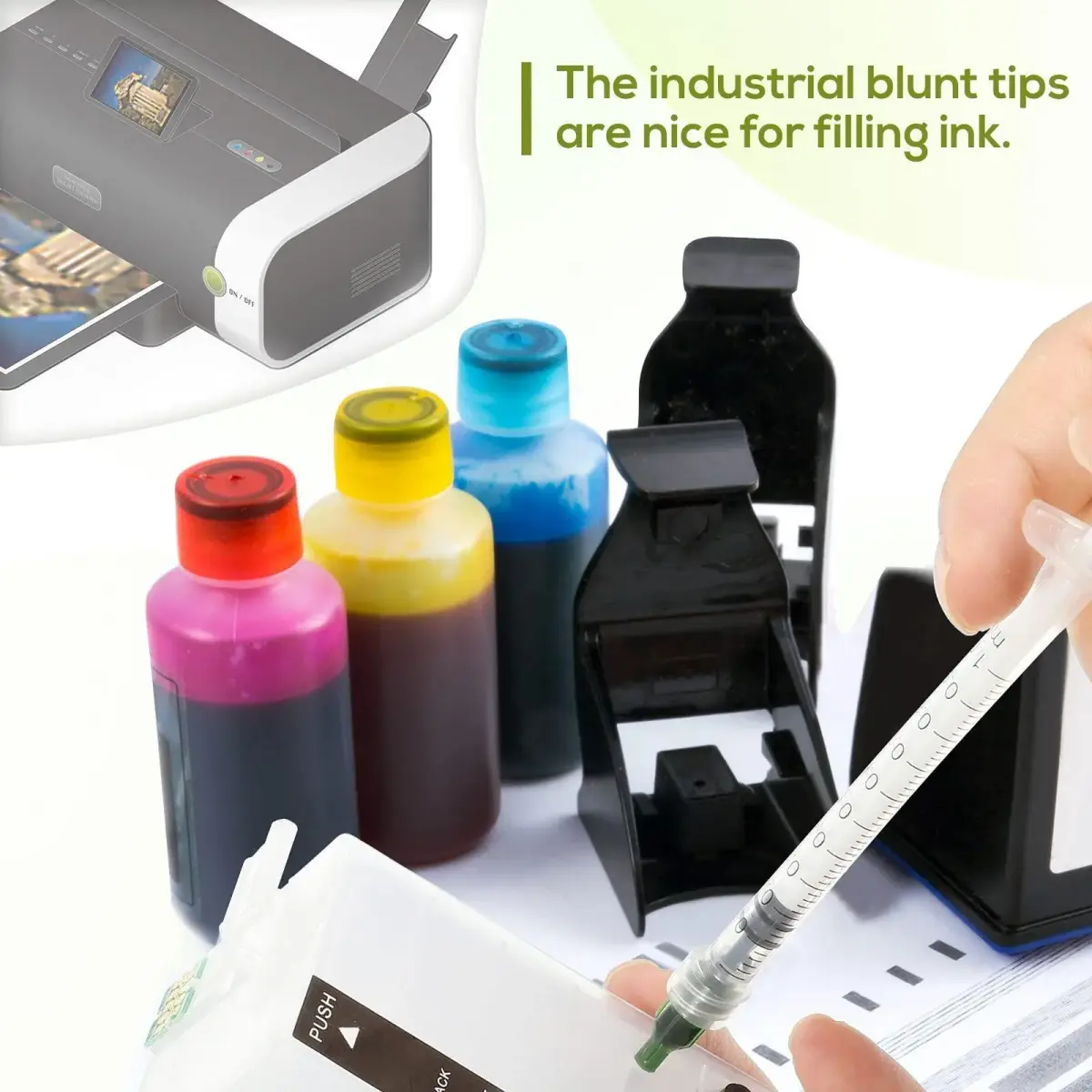 Honoson Blunt Tip Needles 1/2 Inch Luer Lock, Green, 150 Pcs | Industrial Dispensing for Adhesives & Crafts - view 4