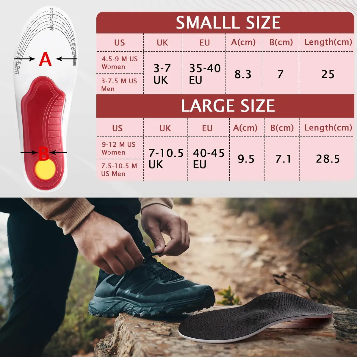 Ailaka High Arch Support Insoles for Flat Feet Men Women, 3 CM (Pack of 2) | FDA Approved, Medical Grade, Adjustable Fit - view 4