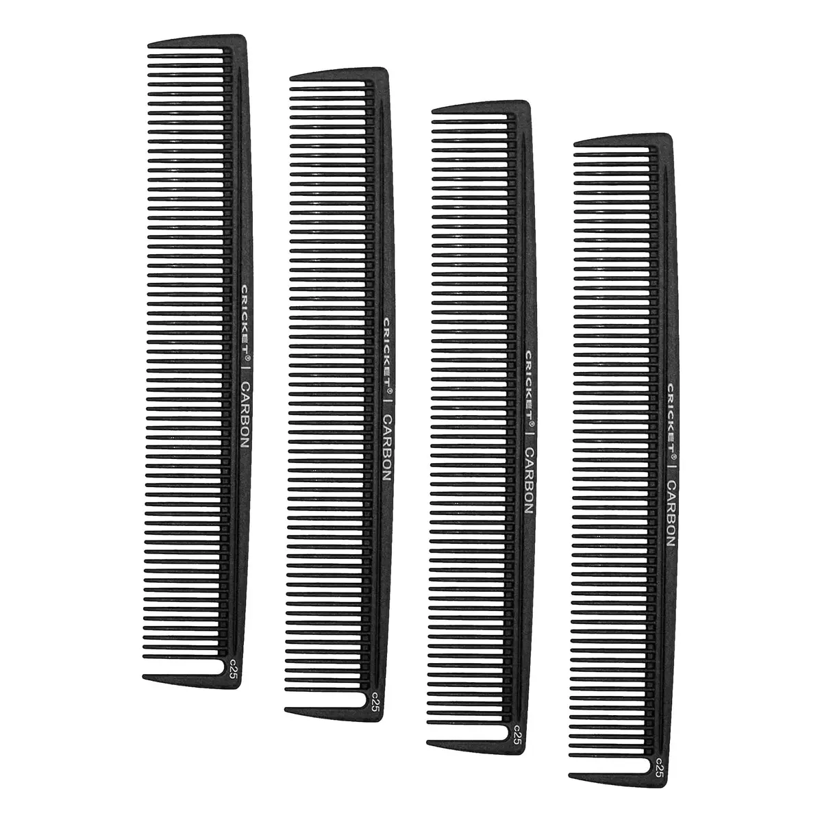 Cricket C25 Professional Hair Stylist Multi-Purpose Carbon Comb - Heat-Resistant Comb for All Hair Types (Pack of 4) - main product image