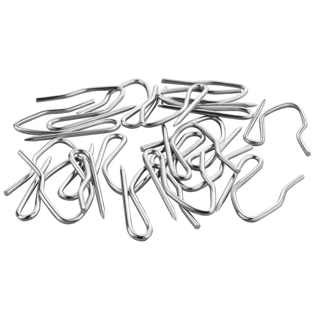Nydotd 58 Pcs Curtain Hooks 3cm (1.2") | Rustproof Stainless Steel Nickel-Plated Offset Pin-On Hooks for Window, Door & Shower Curtains (Pack of 3) - view 6