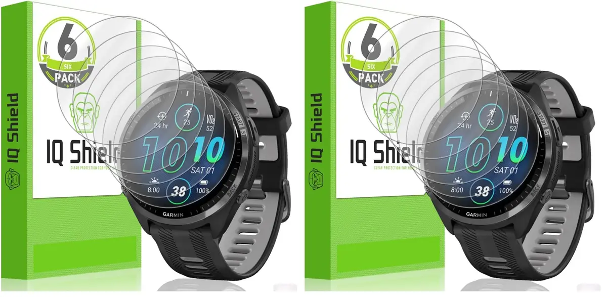 IQShield 12 Pack Screen Protector for Garmin Forerunner 970/570/965 & Venu 4 | Ultra Thin, Anti-Scratch, Bubble-Free - main product image