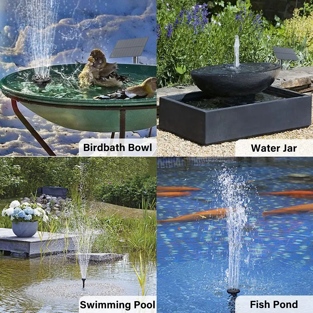 Biling Solar Water Pump Outdoor, Upgraded Solar Fountain Pump Kit with Stake, Solar Powered Water Pump for Bird Bath, Garden, Backyard, Pool, Fish Tank (Pack of 2) - view 7