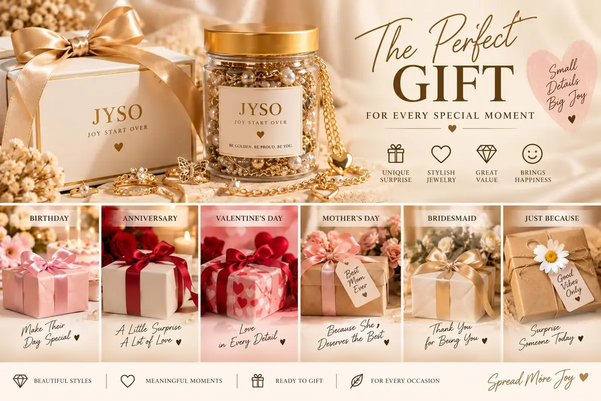 JYSO Mystery Jewelry Jar Bundle 45+ Pieces | Gold Jewelry Set for Women, Rings, Necklaces, Bracelets, Anklets, Waist Chains, Chokers - view 5