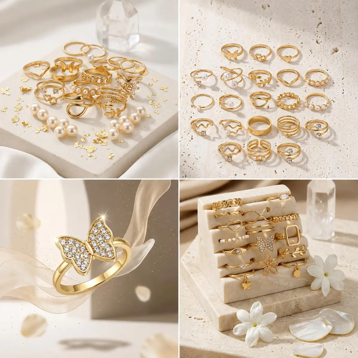 JYSO Mystery Jewelry Jar Bundle 45+ Pieces | Gold Jewelry Set for Women, Rings, Necklaces, Bracelets, Anklets, Waist Chains, Chokers - view 8