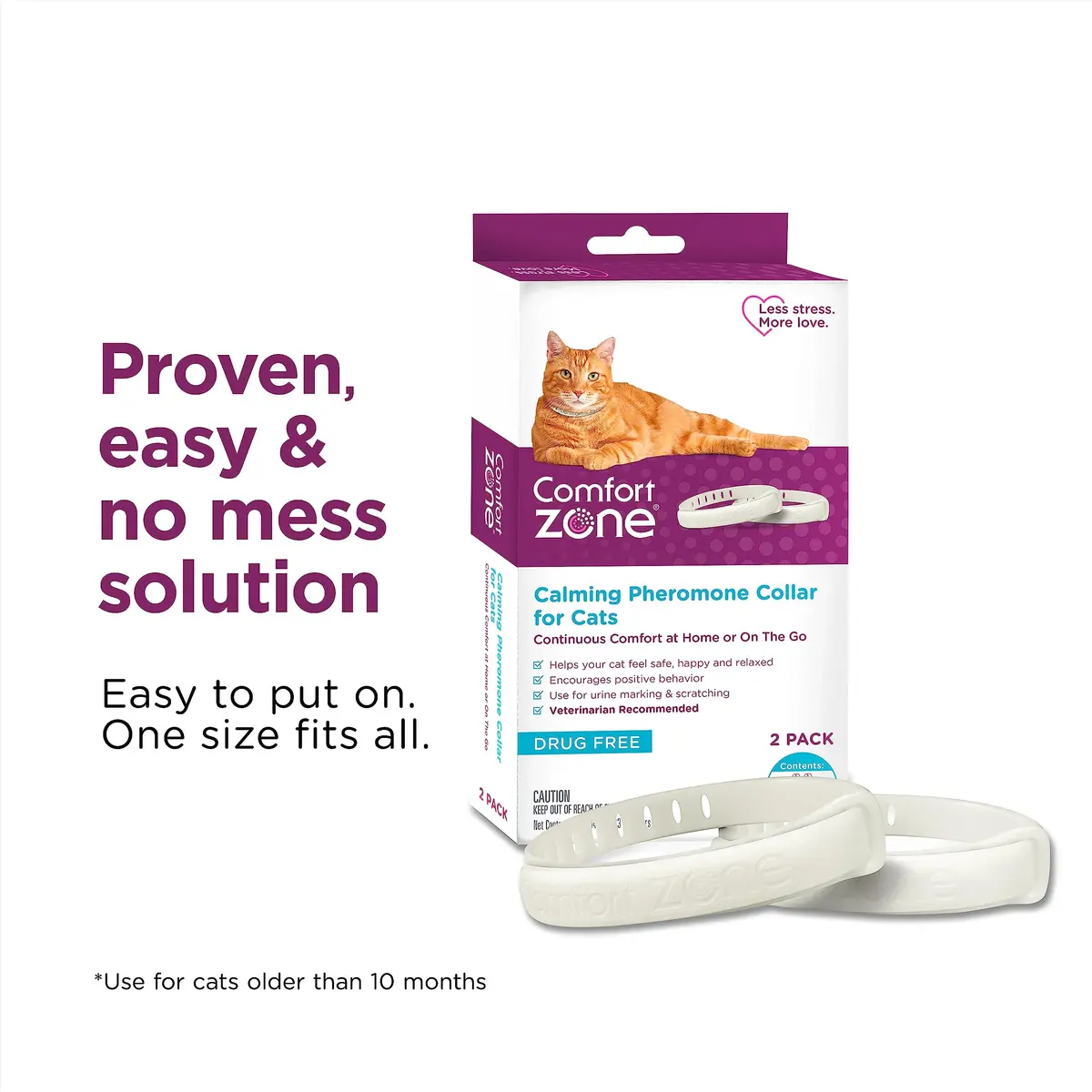 Comfort Zone Cat Calming Collar Savings Pack: 12 Collars | Drug-Free Anxiety Relief for Cats - view 6