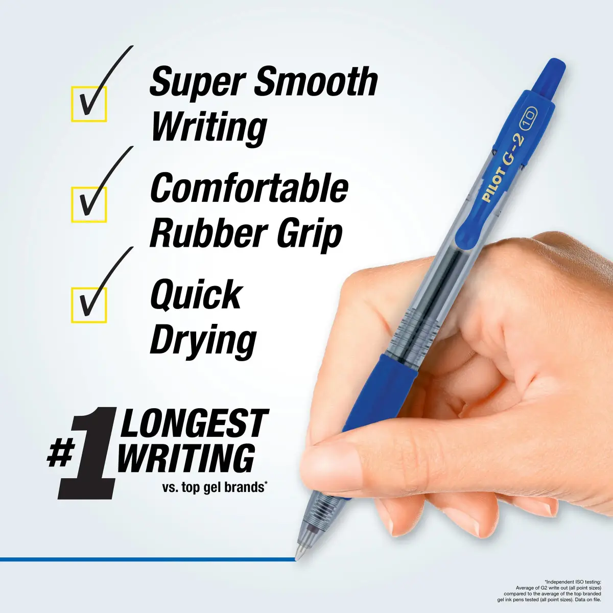 PILOT G2 Premium Gel Roller Pens, Blue Ink Bold Point 1.0mm (12-Pack) | Longest Writing Gel Ink Pen - view 2