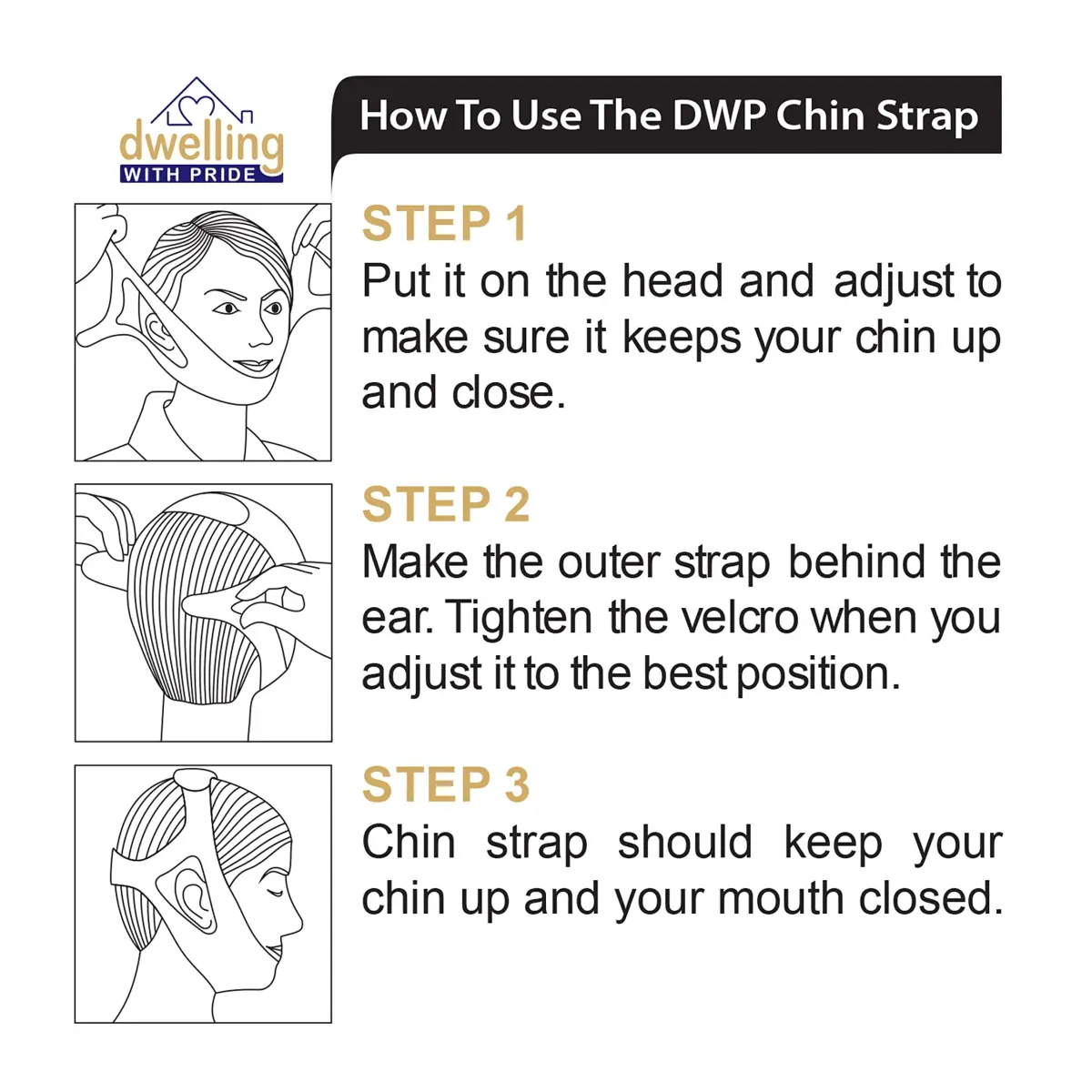 Dwelling With Pride Anti Snore Chin Strap Pack of 3 | Ergonomic Fit for Men and Women - view 5