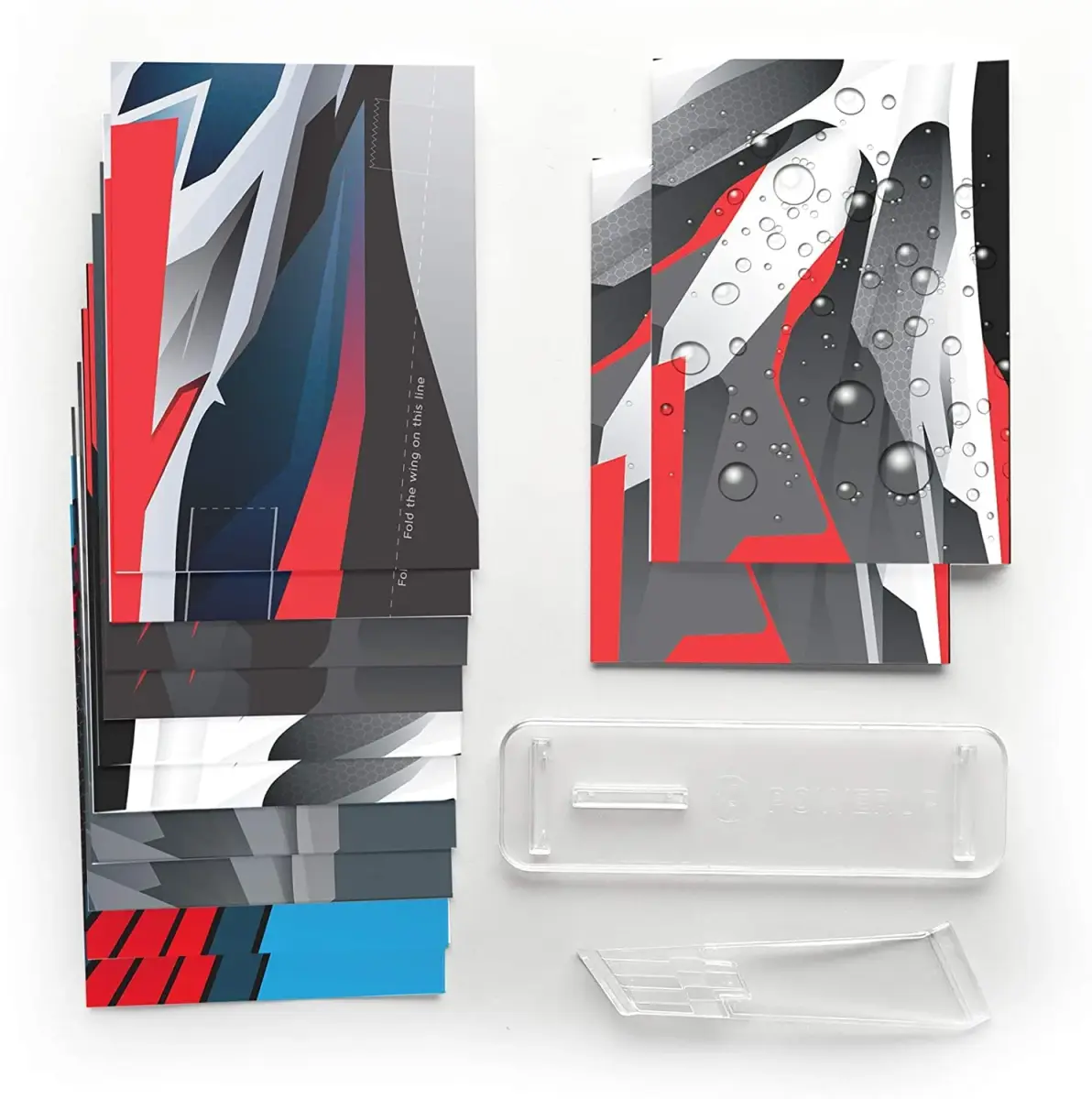 POWERUP Paper Airplane Templates (Pack of 2) | 12 Designs with Waterproof & Tear-Proof DuPont Tyvek Sheets | Includes Display Stand - view 2
