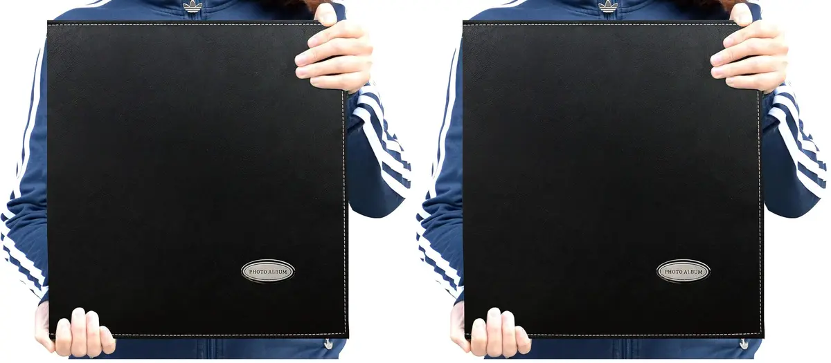 Zoview Self-Adhesive Photo Album Pack of 2 | Holds 3x5 to 8x10 Photos, Black Leather Cover - main product image