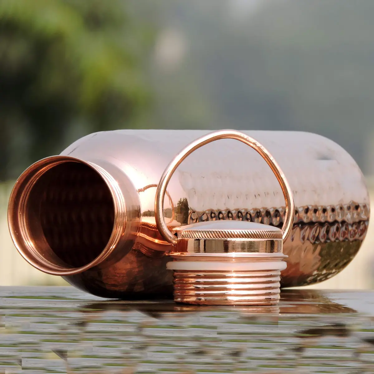 HealthGoodsIn Copper Water Bottle 600ml | Leakproof Ayurvedic Copper Vessel (Pack of 2) - view 8