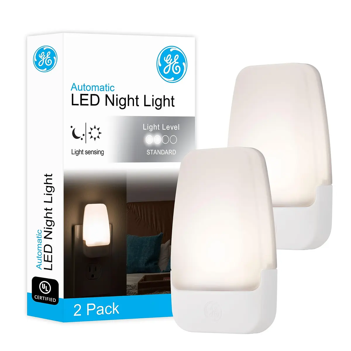GE Plug-in Night Light with Dusk to Dawn Sensor, 16 Pack (Warm White) | Automatic Indoor Lighting - main product image