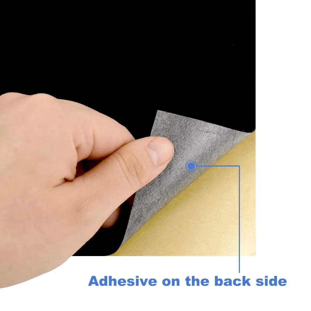Thyores Black Felt Sheets 30cm x 21cm (A4 Size, 2-Pack) | Self-Adhesive Velvet Fabric for Crafts & Drawers - view 4