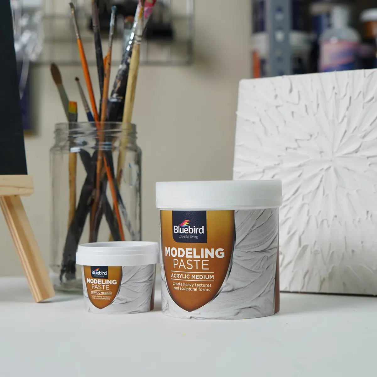 Bluebird Thick Modeling Paste White 2.4 kg (7.2 lb) | High Density Acrylic Medium for Texture & Dimension - view 6