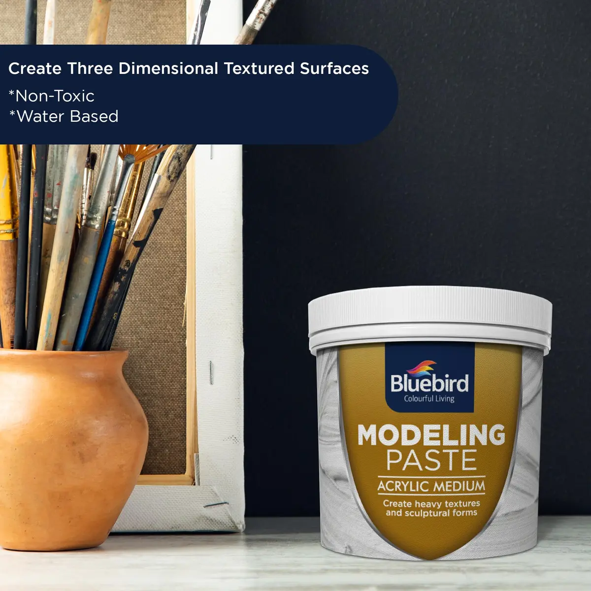 Bluebird Thick Modeling Paste White 2.4 kg (7.2 lb) | High Density Acrylic Medium for Texture & Dimension - main product image