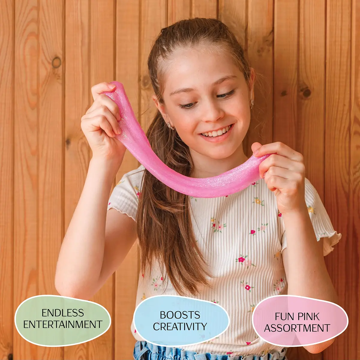 Goody Putty Pink Toy Slime Set | 12 Tins (355ml / 1.1lb) | Non-Toxic, Glow-in-the-Dark, Color-Changing - view 6