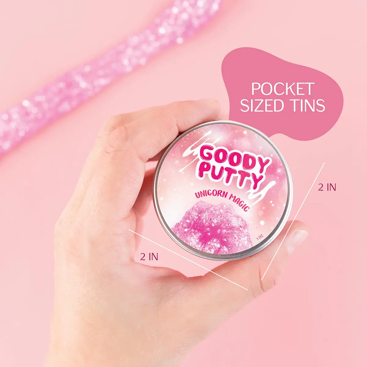 Goody Putty Pink Toy Slime Set | 12 Tins (355ml / 1.1lb) | Non-Toxic, Glow-in-the-Dark, Color-Changing - view 9