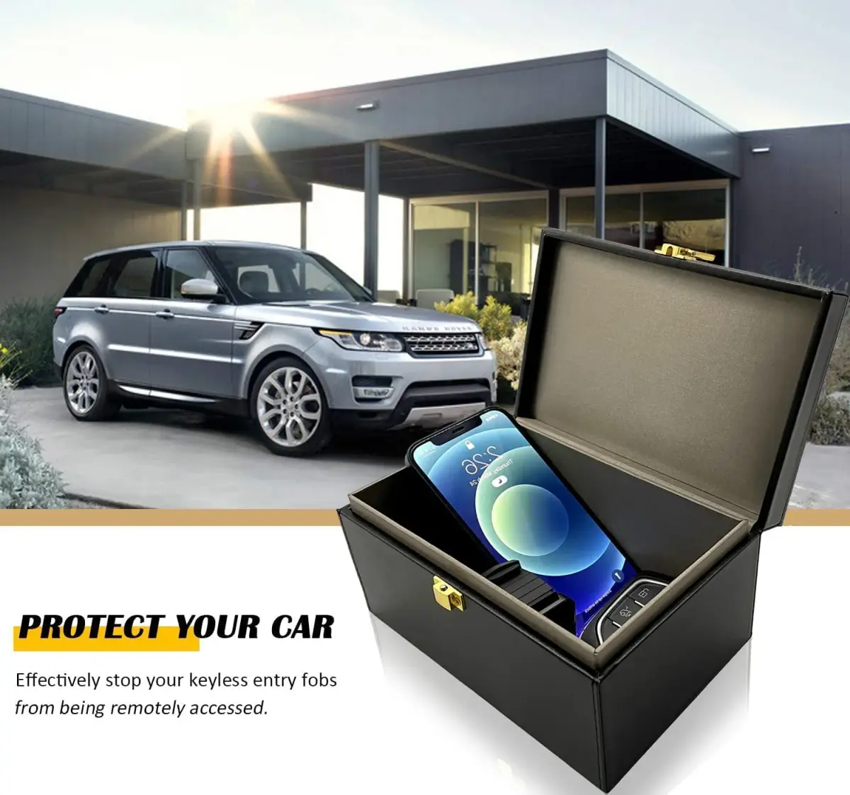 briidea Faraday Box Key Fob Protector, Keyless Entry Car Key Safe Protector, Faraday Signal Blocking Shielding Box for Car Key (L) (Pack of 2) - view 2