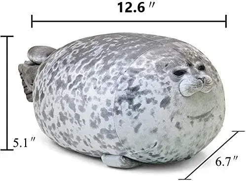 MerryXD Chubby Blob Seal Pillow, Stuffed Cotton Plush Animal Toy, 33 cm (13 in) (Pack of 2) | BPA-Free, ASTM-Tested - view 3