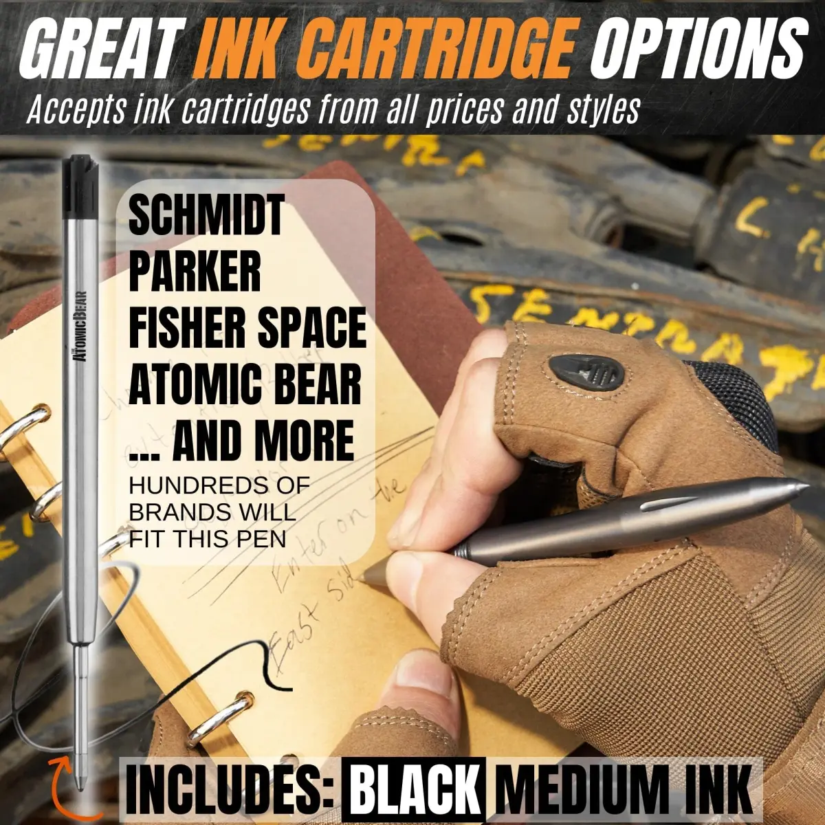 The Atomic Bear Rebel Tactical EDC Pen 140g (Pack of 2) | Self Defense Glass Breaker - view 5
