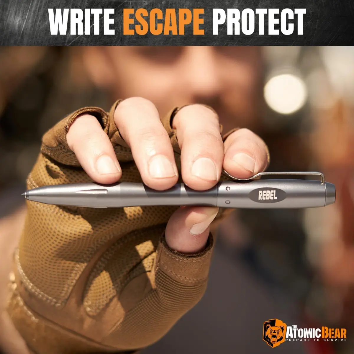 The Atomic Bear Rebel Tactical EDC Pen 140g (Pack of 2) | Self Defense Glass Breaker - view 7
