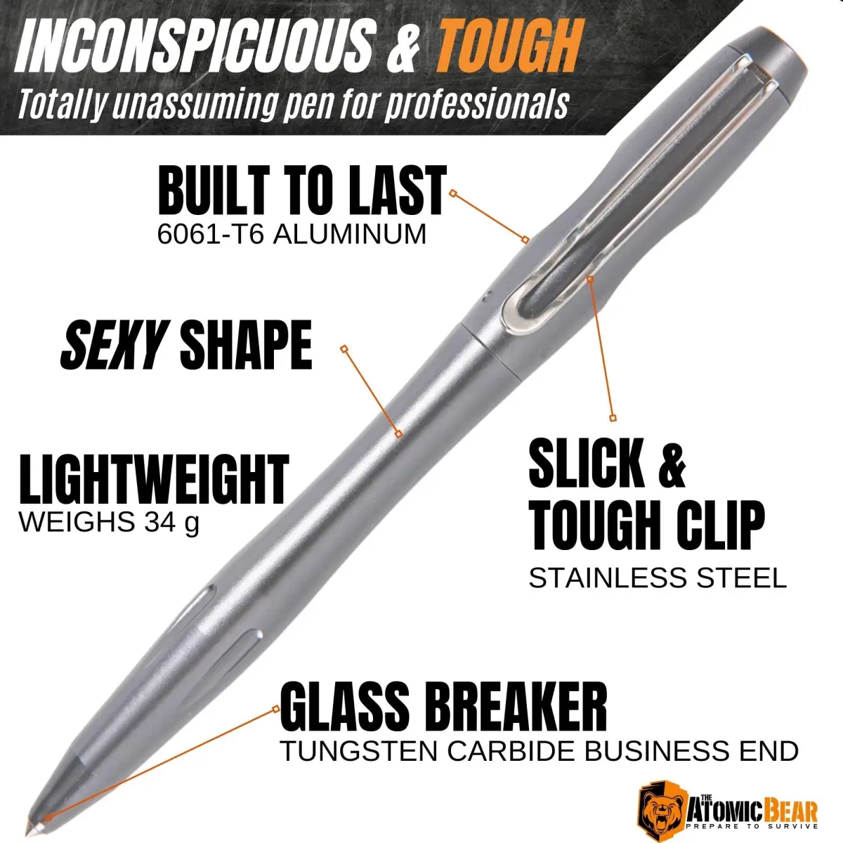 The Atomic Bear Rebel Tactical EDC Pen 140g (Pack of 2) | Self Defense Glass Breaker - view 2