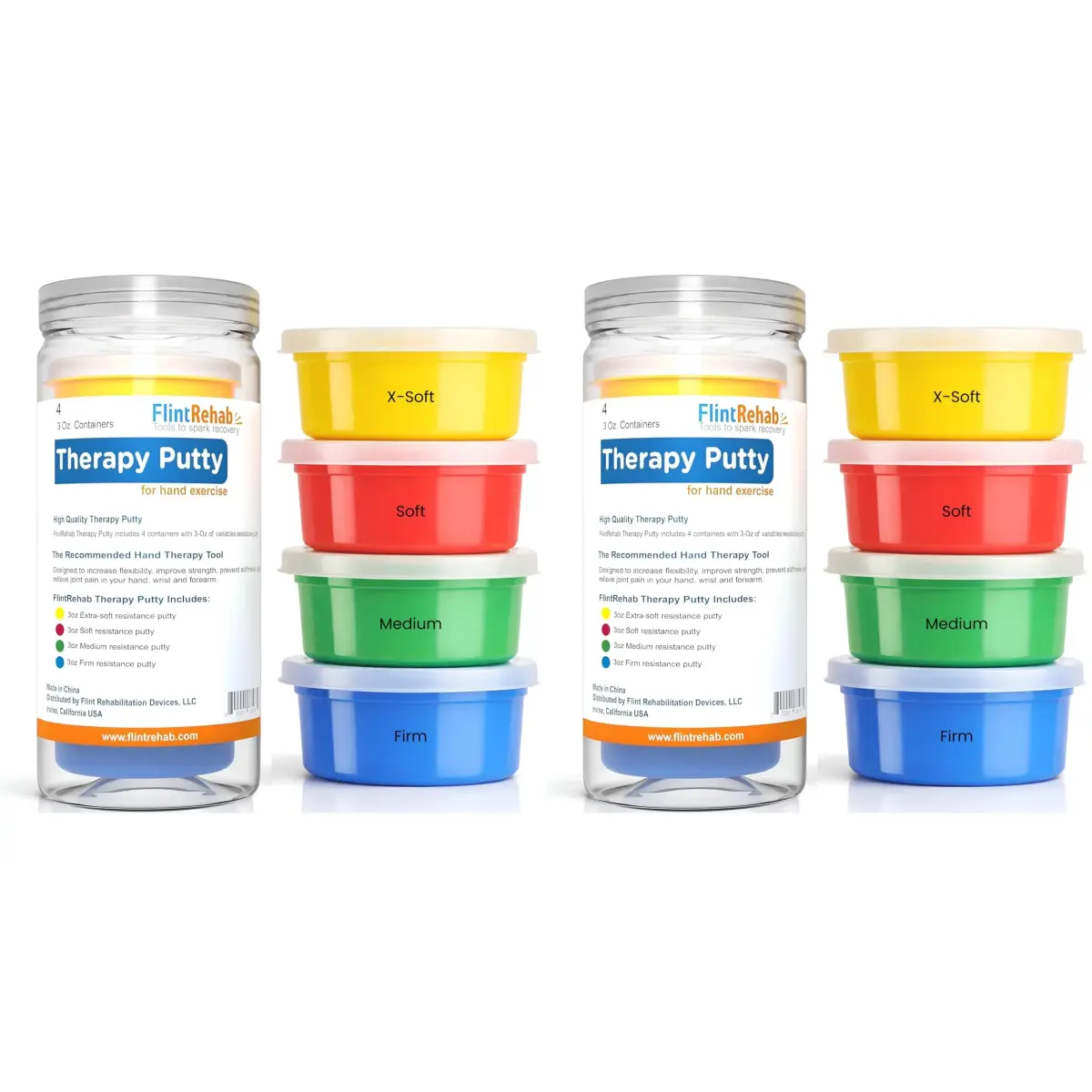 FlintRehab Therapy Putty for Teens & Adults (8 Pack, 24 Oz Total) | Hand Strengthening & Stress Relief - main product image