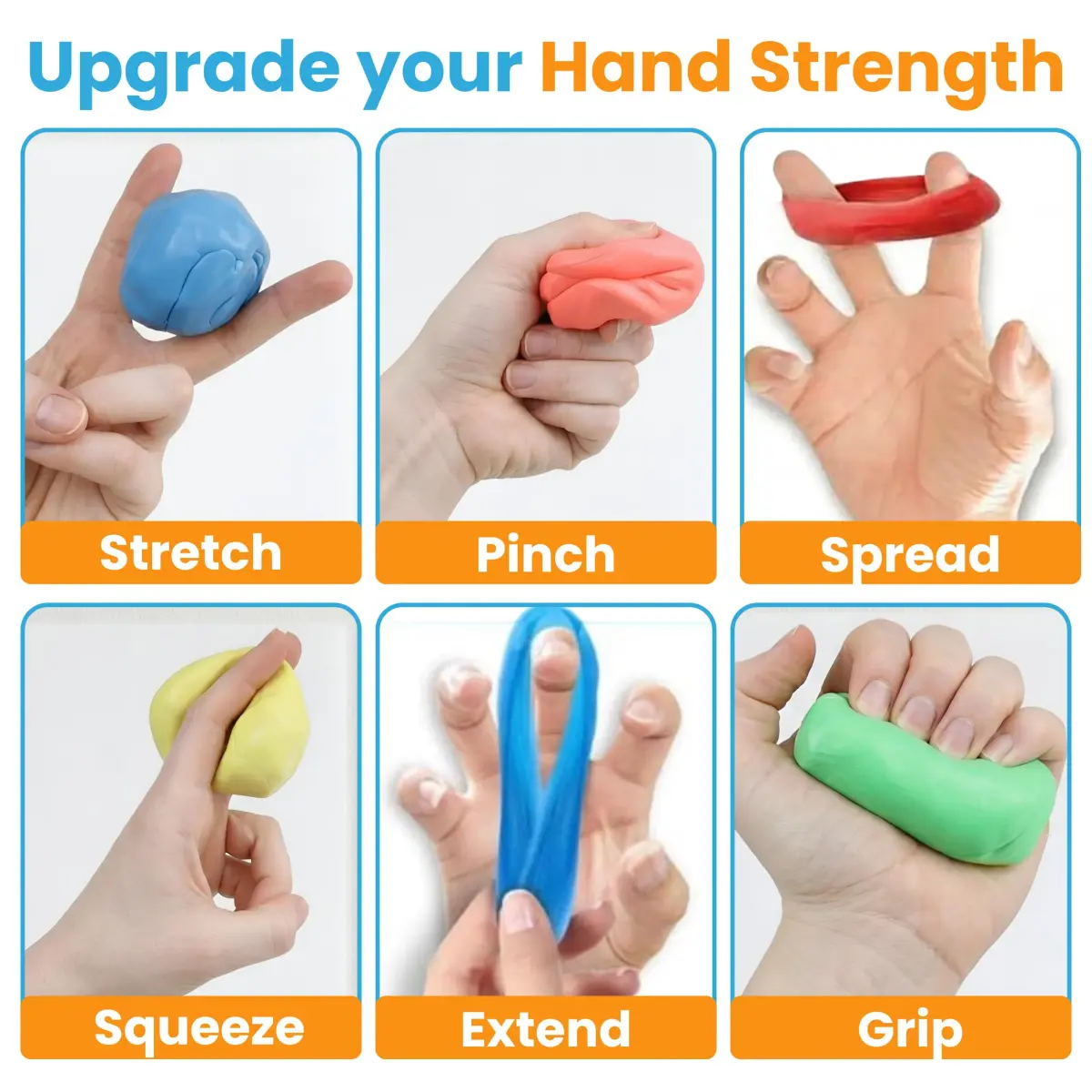 FlintRehab Therapy Putty for Teens & Adults (8 Pack, 24 Oz Total) | Hand Strengthening & Stress Relief - view 3