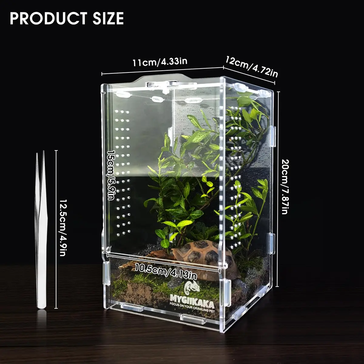 MYGIIKAKA Acrylic Jumping Spider Habitat, Insect Terrarium, Bug Enclosure, Praying Mantis Habitat, Frog Enclosure (Pack of 3) - view 2