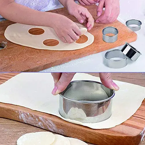 Bukuwa 12-Piece Round Cookie Cutter Set with Tin Box | Graduated Circle Pastry Cutters 2.6cm - 11.3cm - view 5