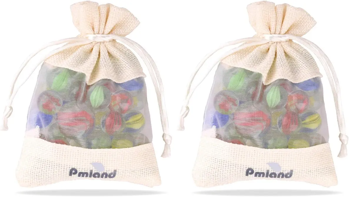 PMLAND Cats Eyes Glass Marbles 40 pcs | Assorted Colors for Indoor & Outdoor Play - main product image