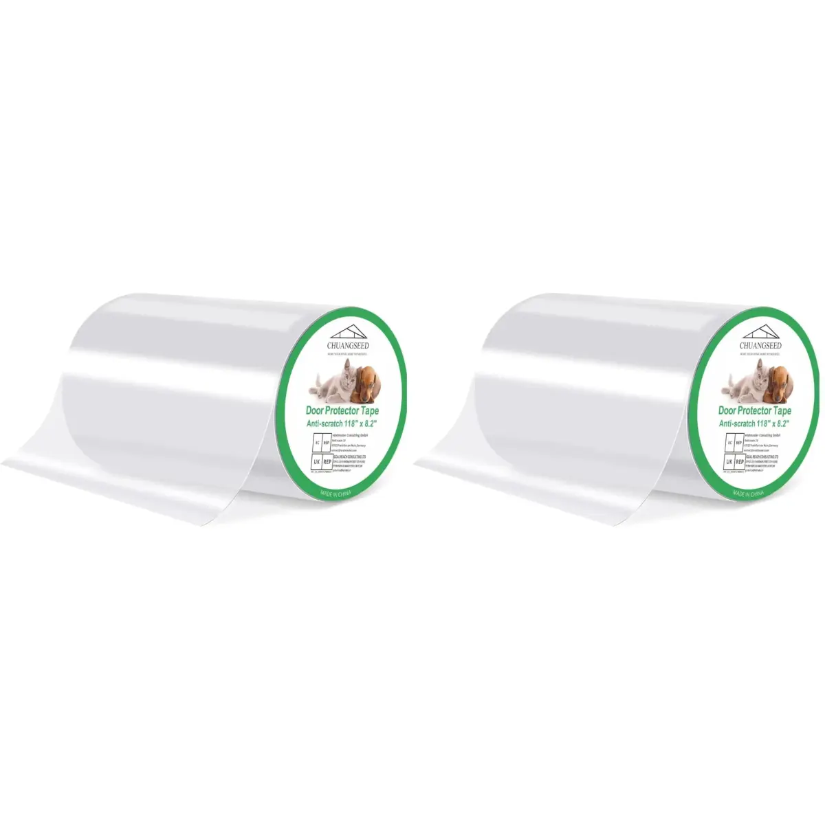 CHUANGSEED Clear Pet Door Protector 216" x 8.2" (Pack of 2) | Stops Dog & Cat Scratching - main product image