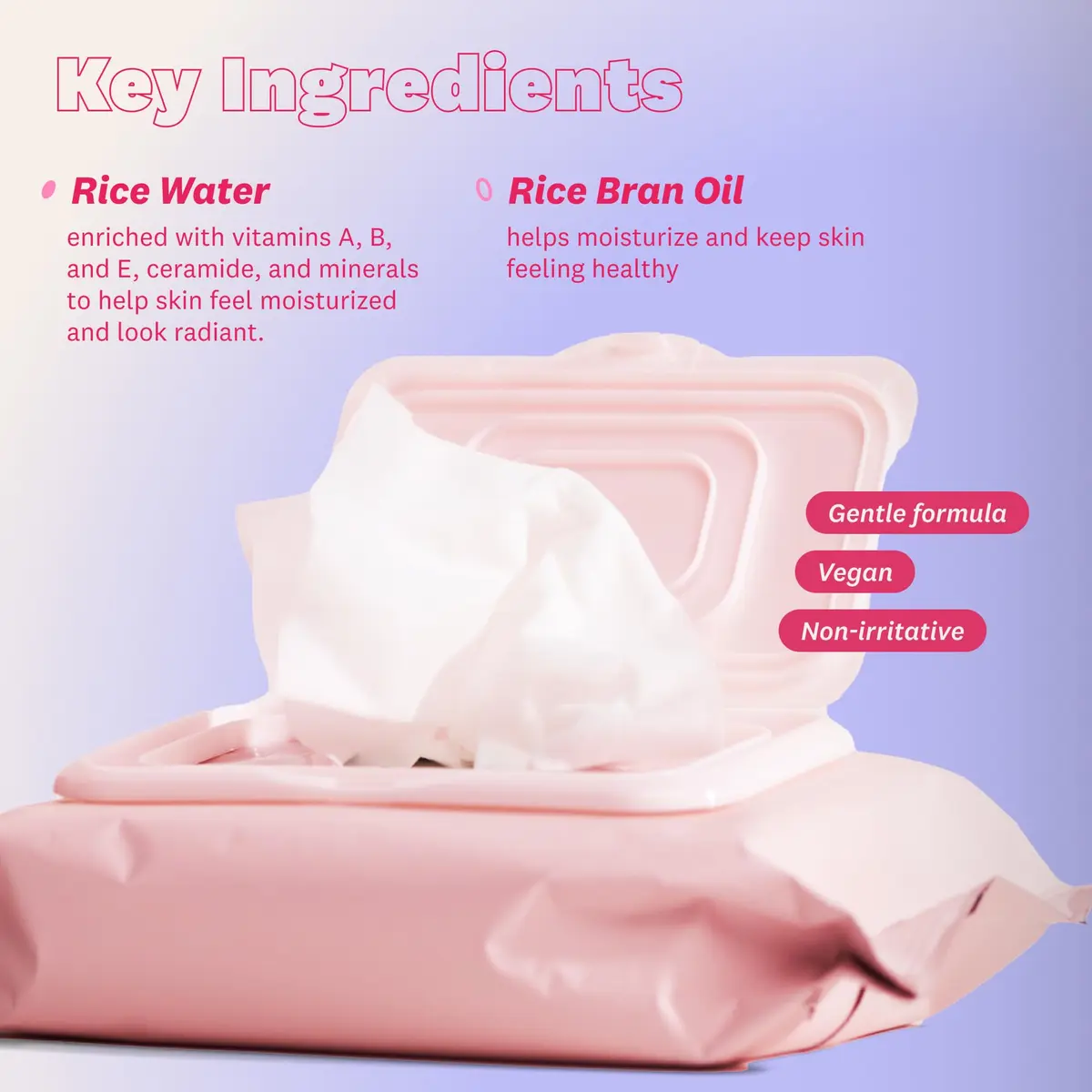 The Face Shop Rice Water Bright Makeup Remover Wipes 50 Count | Gentle, Hydrating, Korean Skincare - view 5