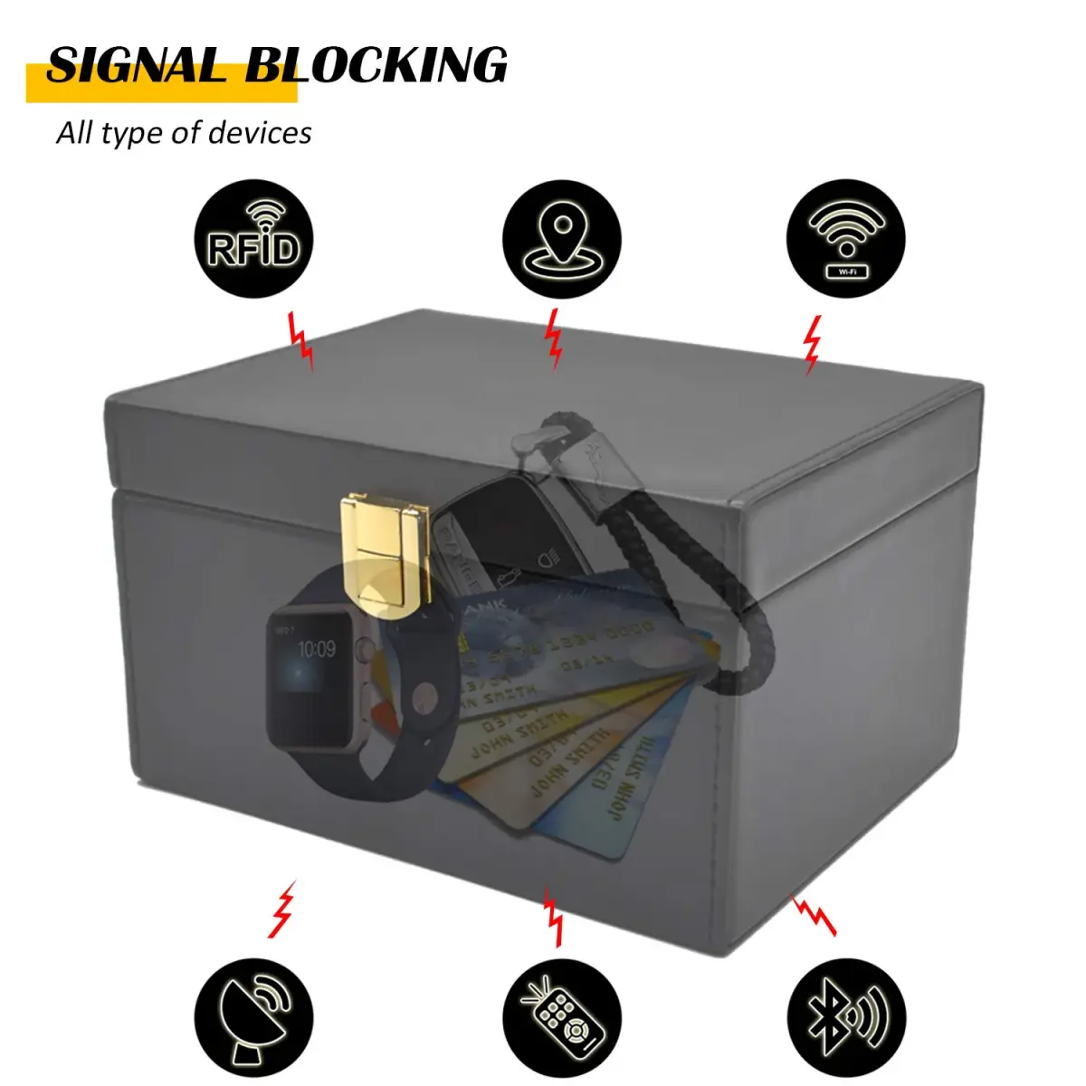 briidea Faraday Box Key Fob Protector, RFID Signal Blocking Box for Car Key (Pack of 2, Black) | Prevents Keyless Car Theft - view 3