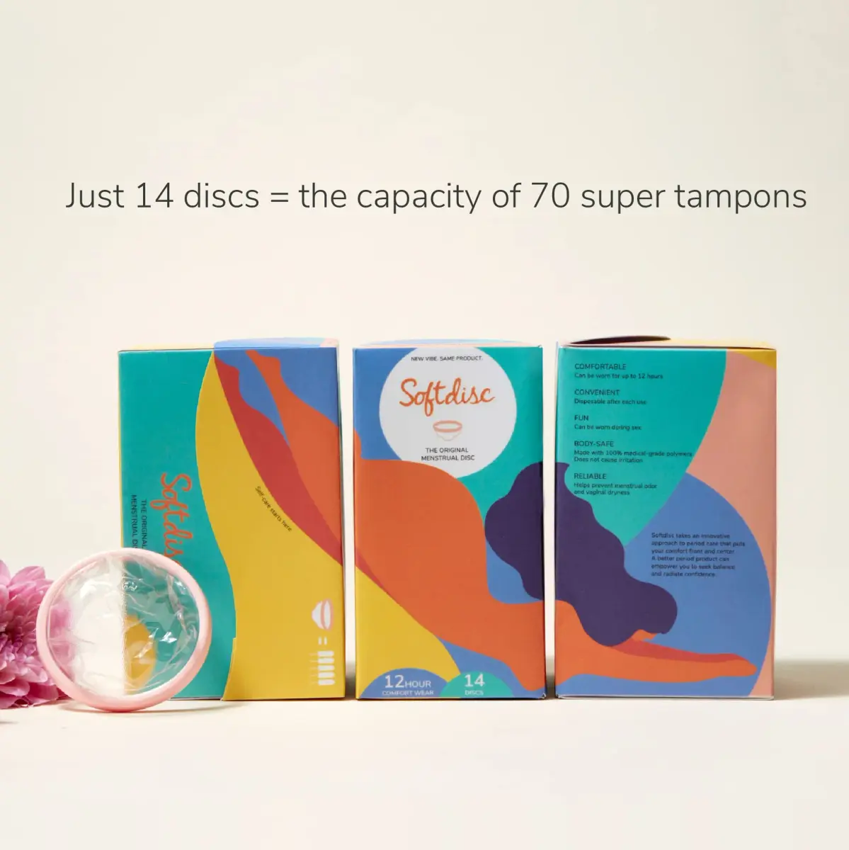 Softdisc Menstrual Discs 28 Count (14 Count Pack of 2) | USA Imported Period Discs for All Flow - view 6