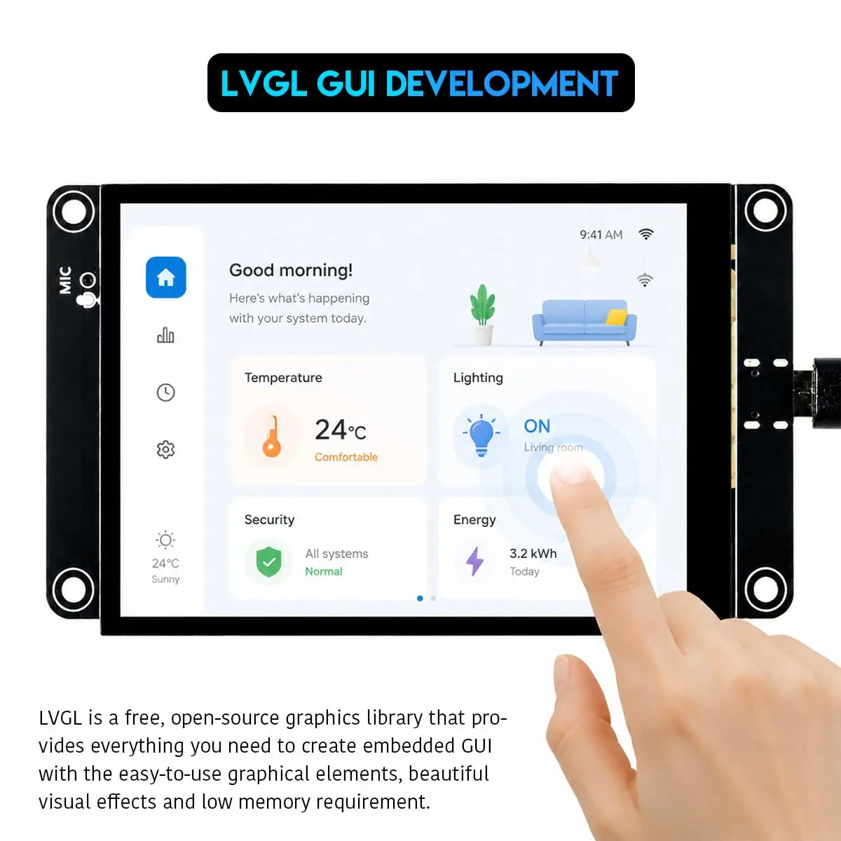 Hosyond ESP32-S3 Touchscreen Module 4.0" 240x320 IPS LCD Capacitive Touch - view 5