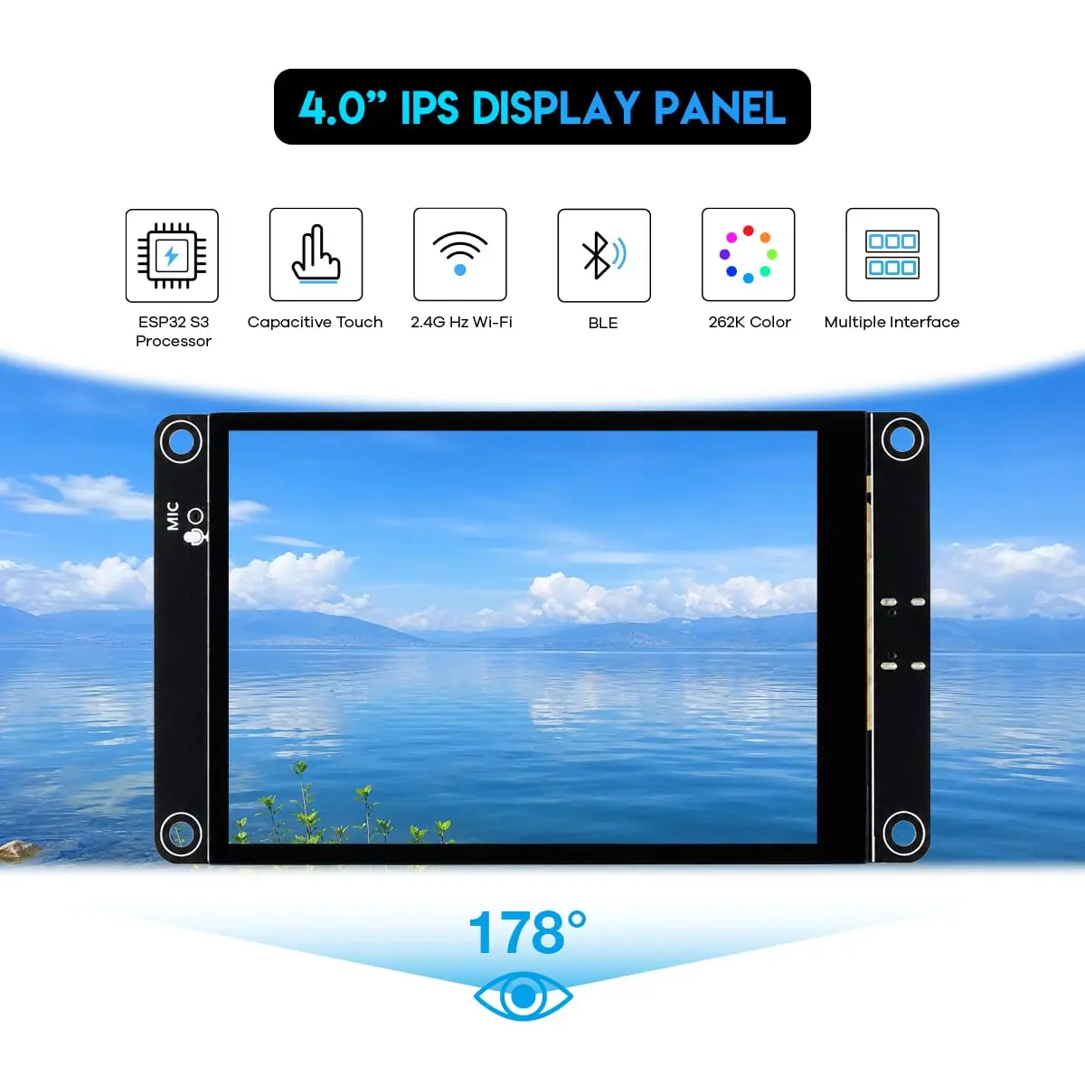 Hosyond ESP32-S3 Touchscreen Module 4.0" 240x320 IPS LCD Capacitive Touch - view 2