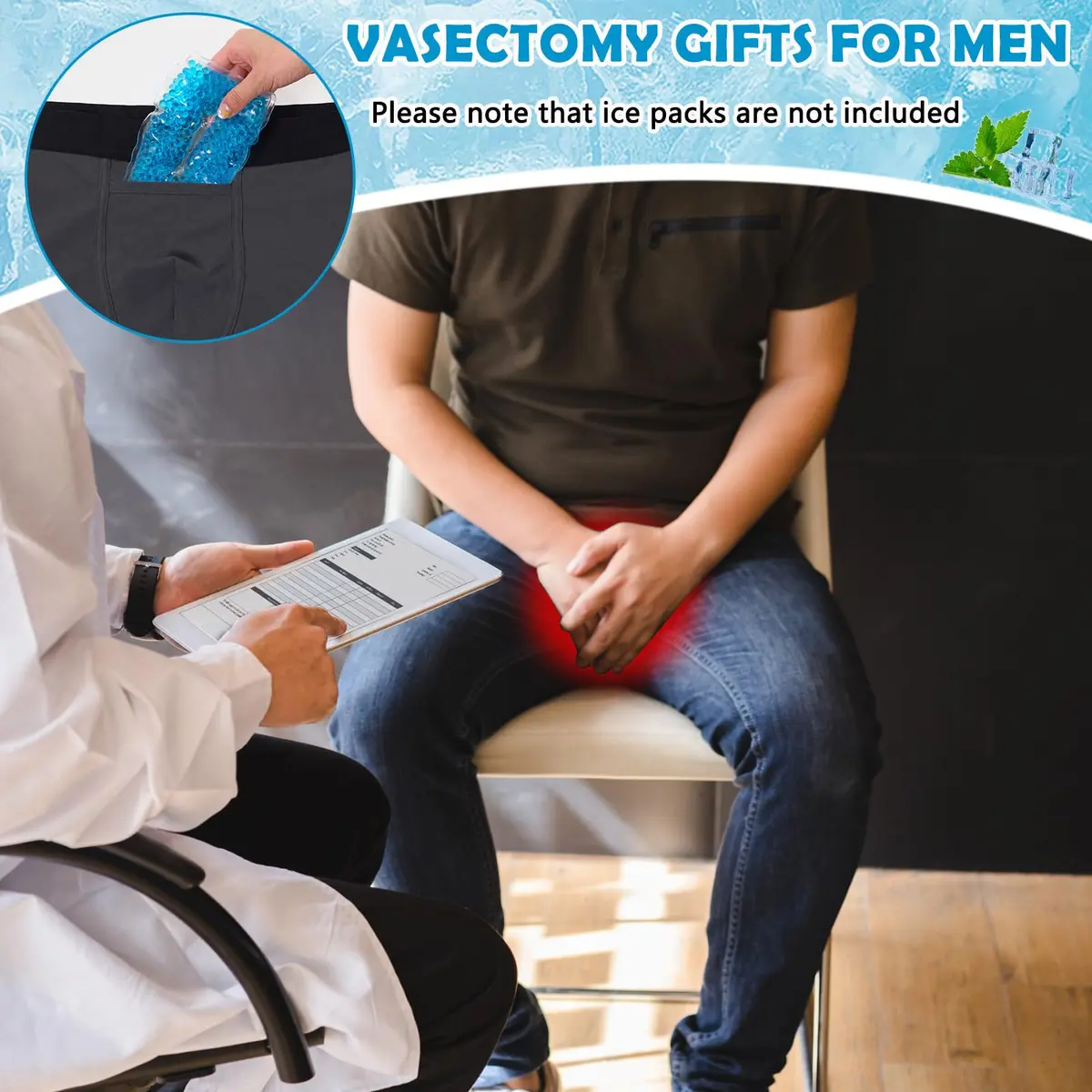 Janmercy Vasectomy Underwear Men Briefs XXL | Support & Recovery Aid - view 4