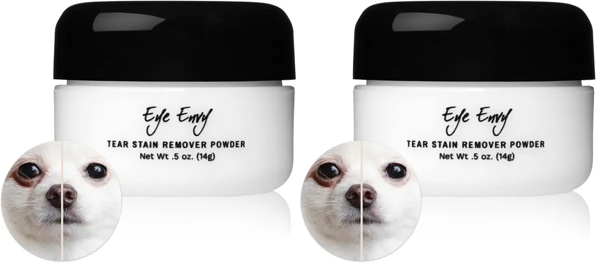 Eye Envy Tear Stain Remover Powder for Dogs and Cats 1 oz (2-Pack) | Natural, Safe Formula for Dry Eyes - main product image