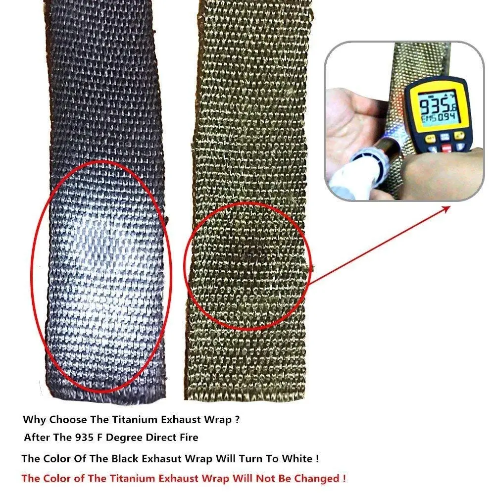 LEDAUT Titanium Exhaust Heat Wrap Roll 2" x 50' (3-Pack) | Withstands 1800F Direct Heat - view 4
